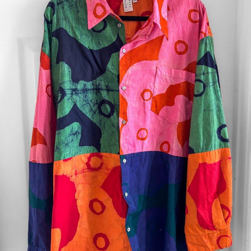Osei Duro Bula Button Down Shirt Cool Cool Print Size Large Unisex